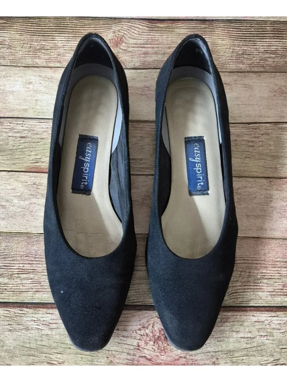 Easy Spirit Women's 8.5 Black Suede Dress Pumps Shoes Low Heel Classic Comfort